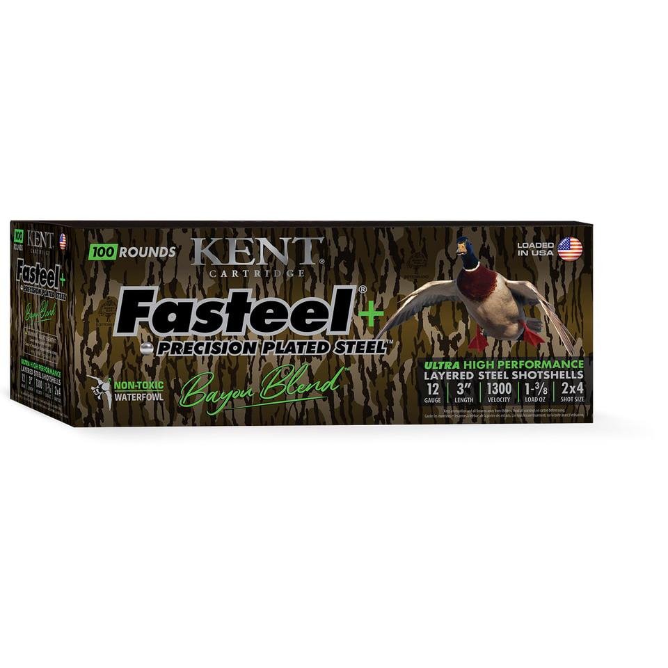 Kent CC123FSP402X4 12GA 3" 1-3/8oz #2x4 1450FPS Steel Shot 25 Rounds - Kent Cartridge