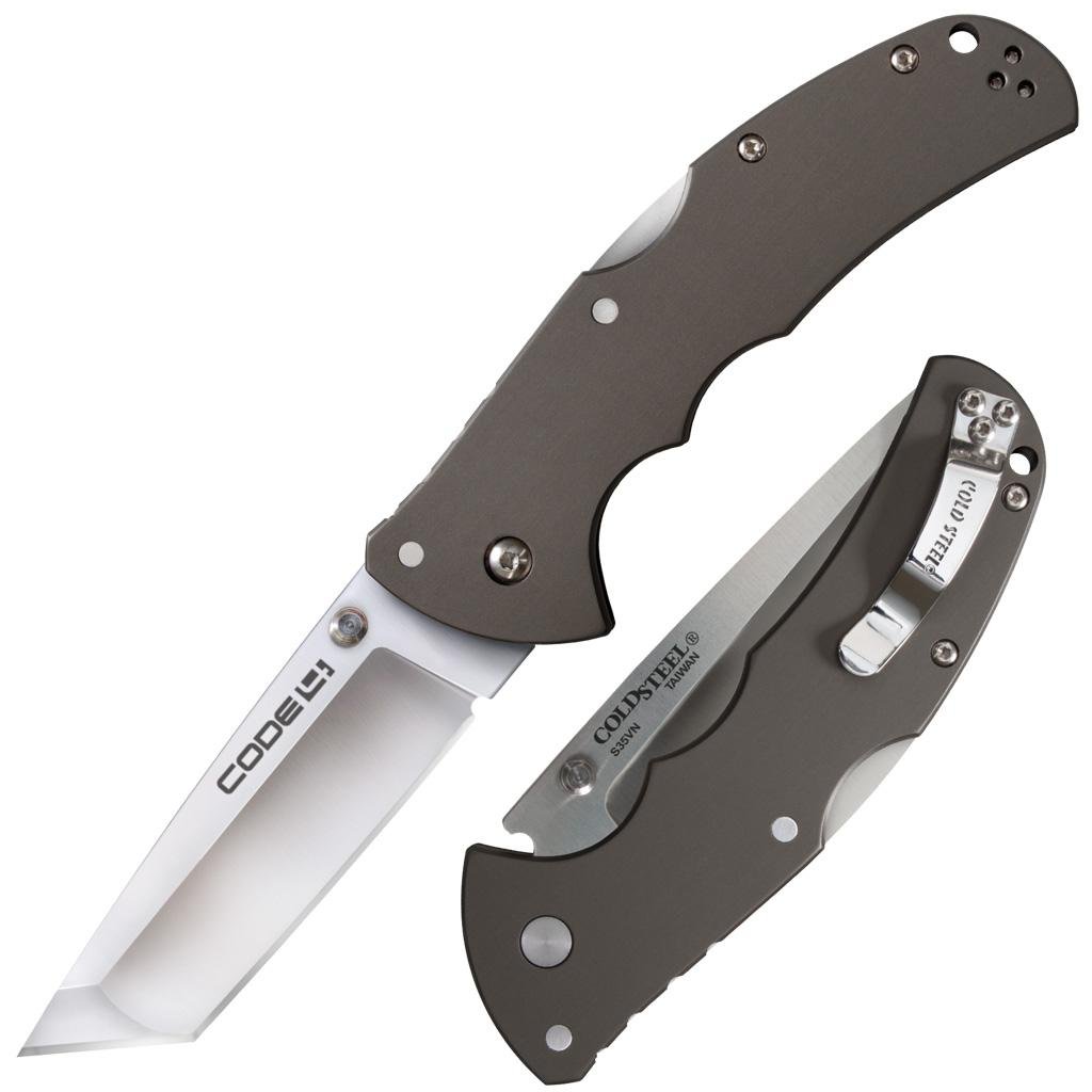 Cold Steel CS58PT Code 4 3.5" Tanto S35VN Blade Gun Metal Gray Handle - Cold Steel
