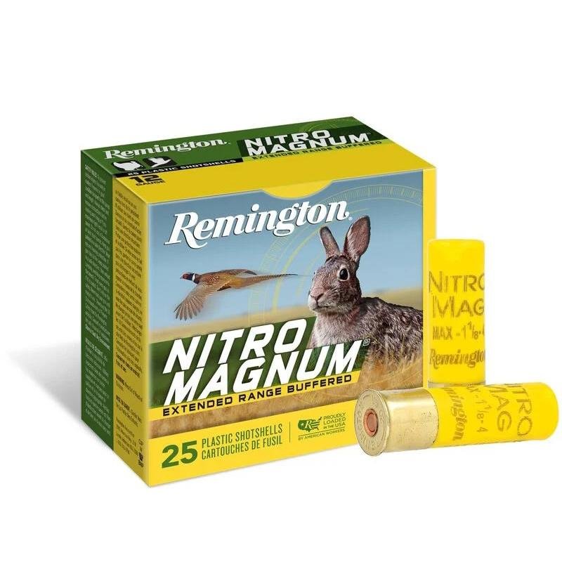 Remington 20664 Ammo MFG# 20664 UPC: 047700013701 Nitro Mag 20 gauge 2.75" 1.125 oz. #4 Shot 25/box