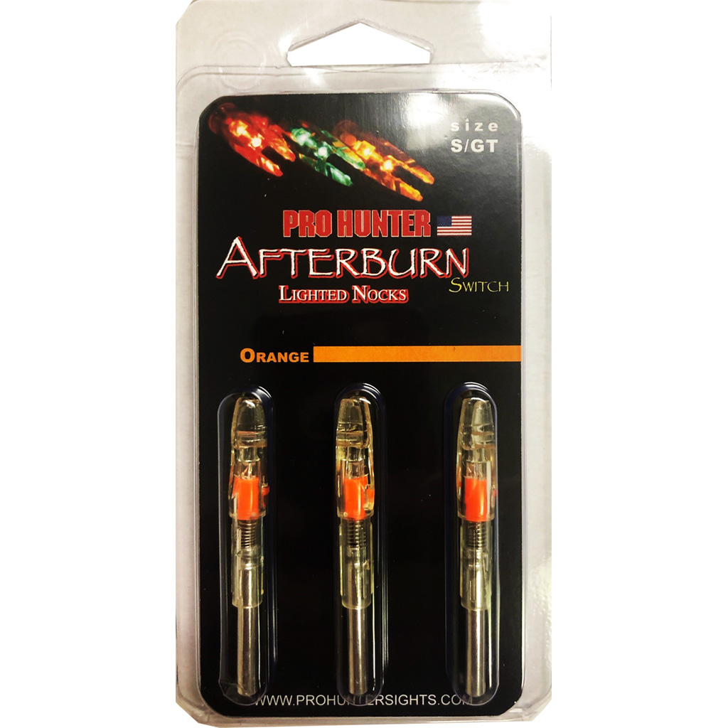 GWS 34000 Orange Lighted S Nocks, 3-Pack, 28 Grains, Waterproof with Easy On/Off Switch