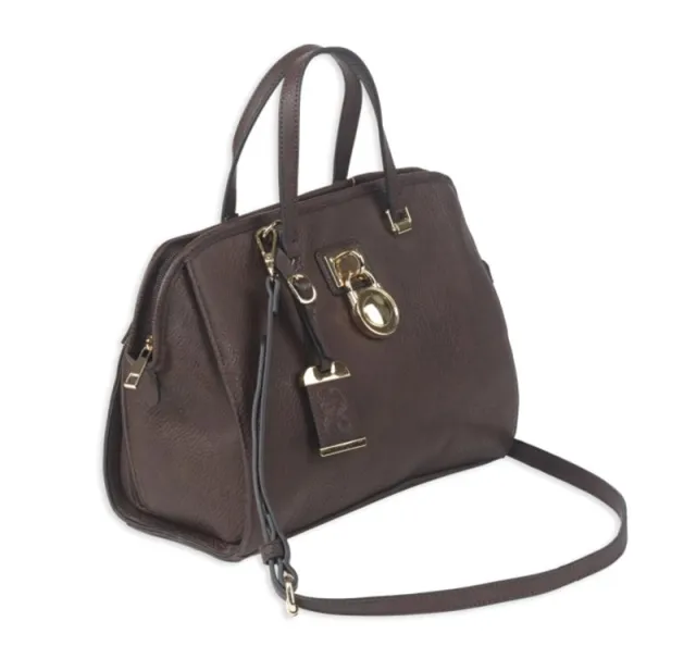 Bulldog Satchel Style Purse with Holster Chocolate Brown BDP028 - Bulldog