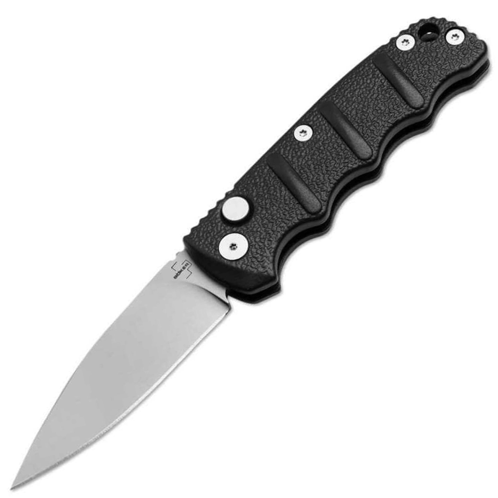 BOK KALS MINI 2.52/PLN/CLIP/BB BLACK ALUMIUM HNDL BOKER PLUS KALS MINI BEAD BLAST D2, Alumium , Black, Button Auto
