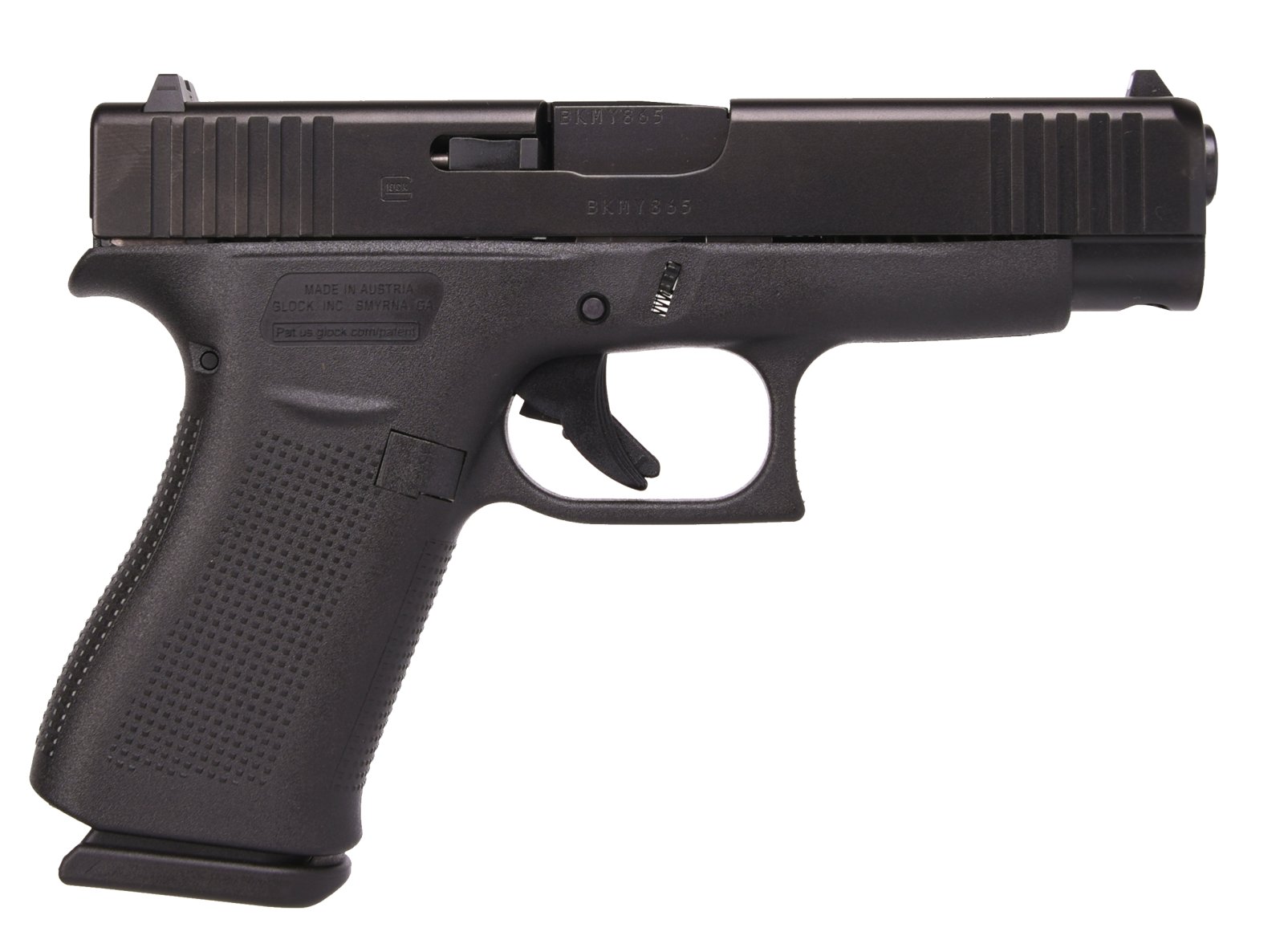 Glock G48 Compact Slim 9mm Luger 10+1 4.17" Black GMB Barrel Black nDLC Serrated Slide Black Polymer Frame