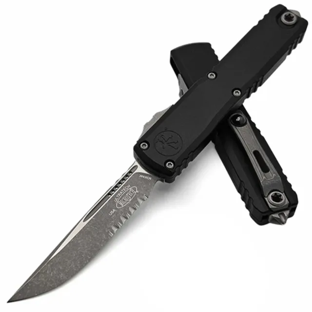 Microtech Ultratech G3 ZBP 3.55 In Apocalyptic Black Part Serrated