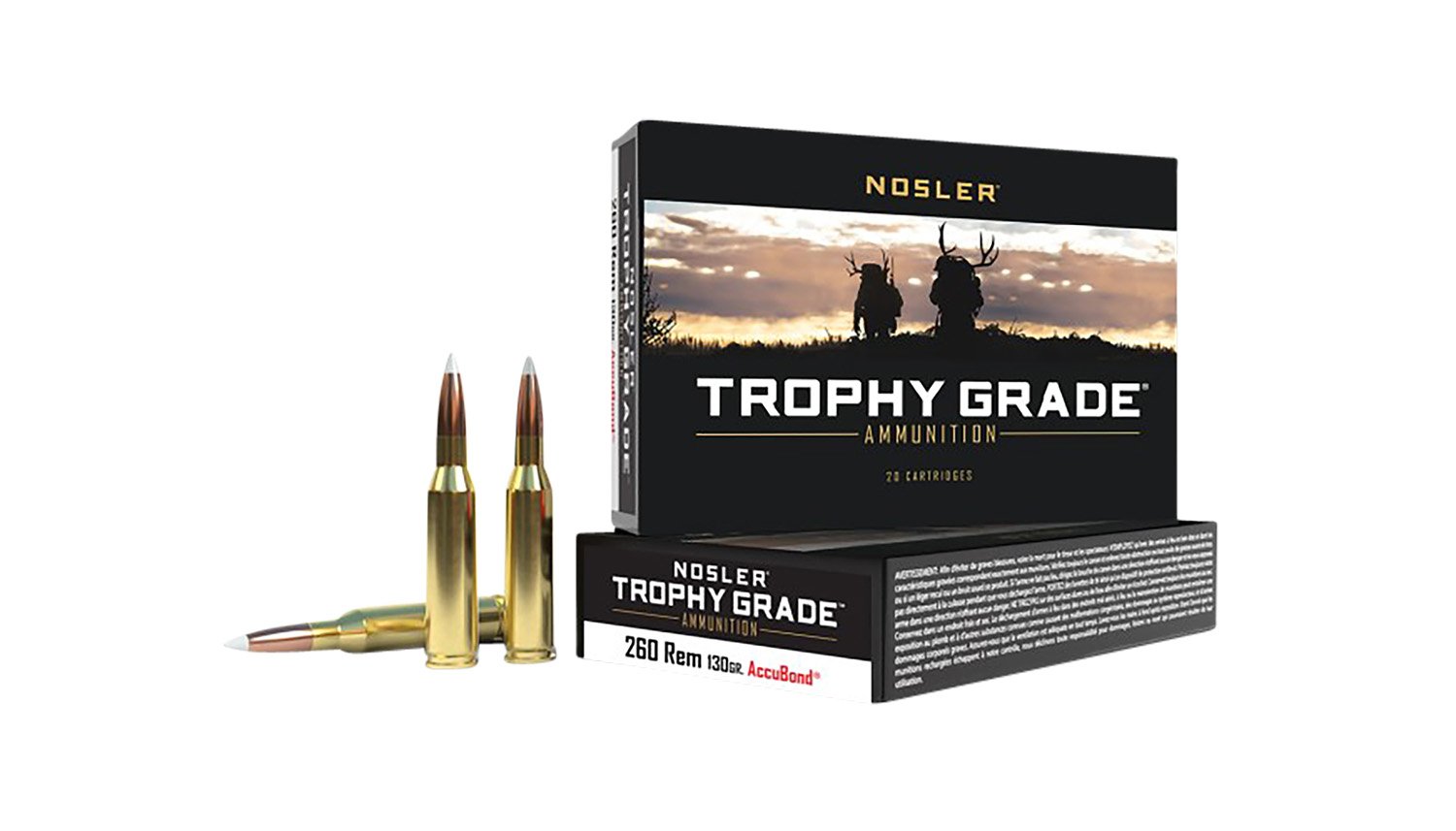 Nosler Trophy Grade Hunting 260 Rem 130 gr AccuBond 20 Per Box/ 10 Cs - Nosler - NOSLER ACCUBOND
