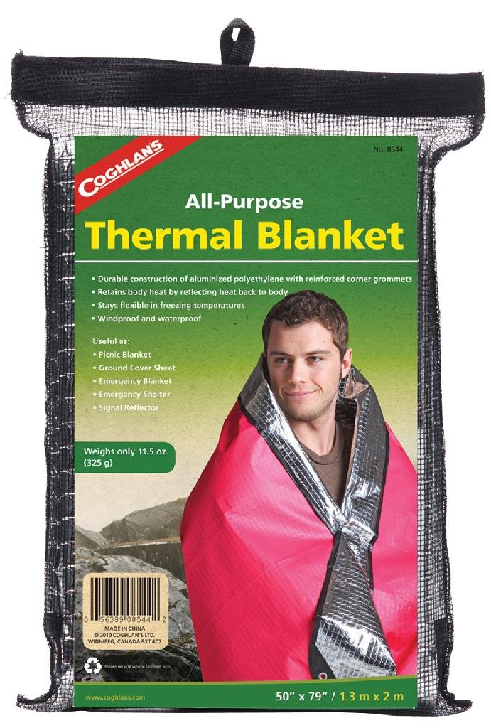 COGHLAN'S 8544 Thermal Blanket 50" x 79" Windproof Waterproof