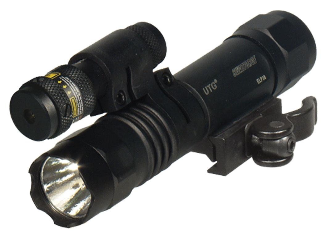 Leapers LT-ELP38Q-A LED Tactical Red Laser Flashlight, 150 Lumens, 23mm