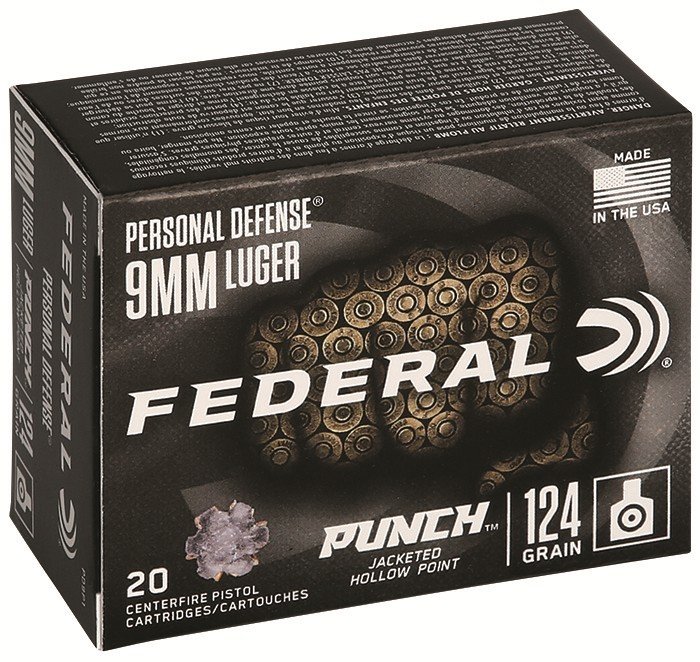 Federal PD9P1 9mm Luger 124 Grain Jacketed Hollow Point 4 in 20 Rounds - Federal Premium Ammunition - JACKETED HOLLOW POINT