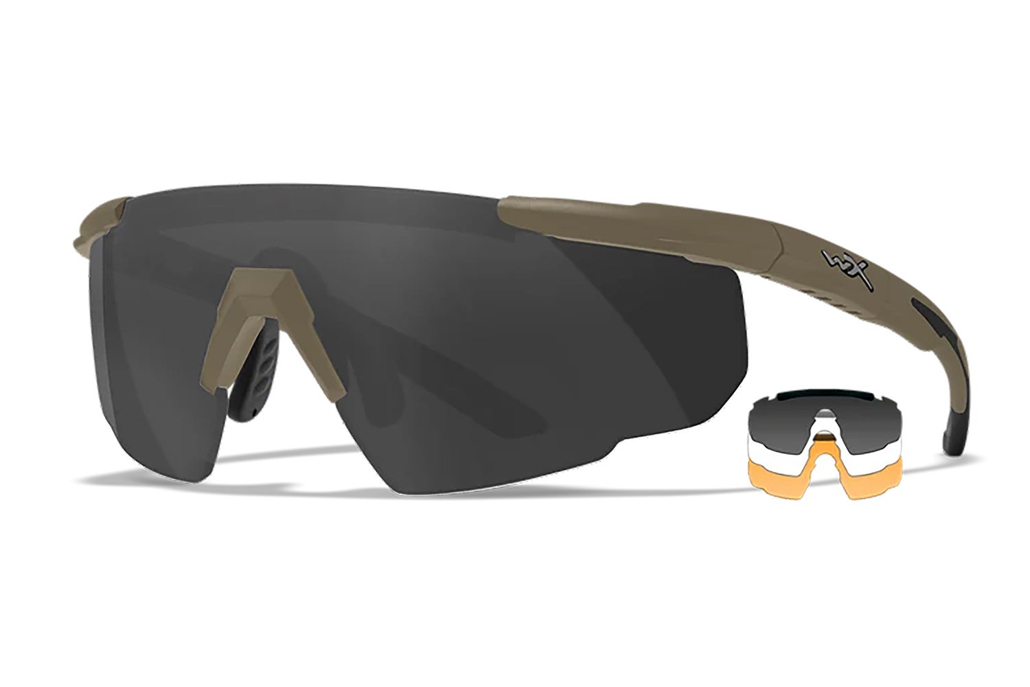 Wiley X 308T Saber Advanced Smoke Gray/Clear/Light Rust Lens Polycarbonate Matte Tan Frame - WILEYX - MATTE TAN