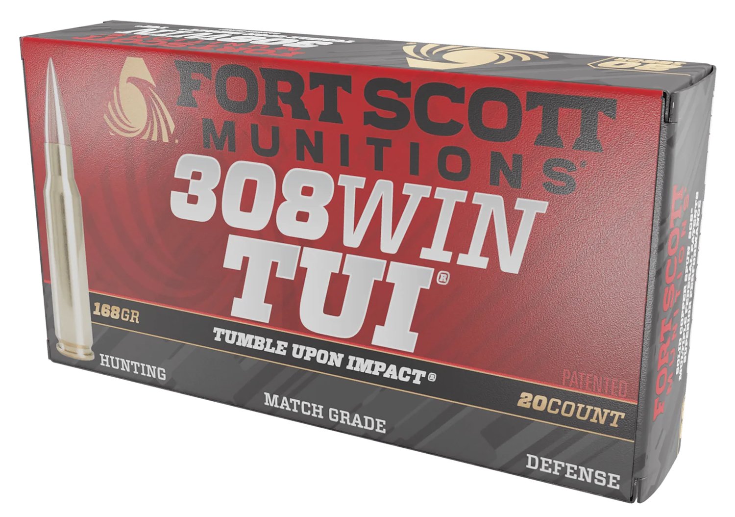 Fort Scott 308168SCV 308 Win 168gr Solid Copper TUI Ammo 20 Rounds
