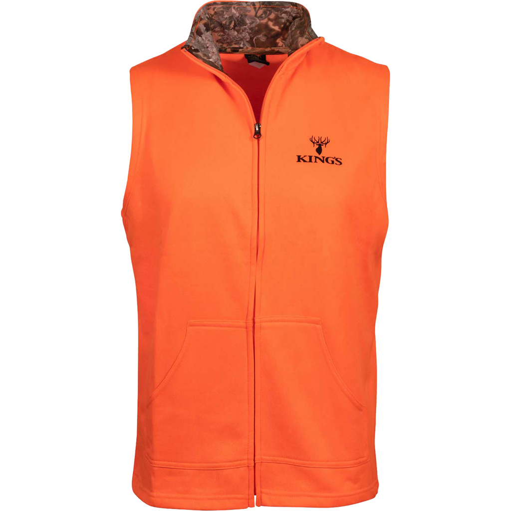 Kings KBZ420-BZ/DS-L Full Zip Poly Vest Blaze Large 100% Polyester