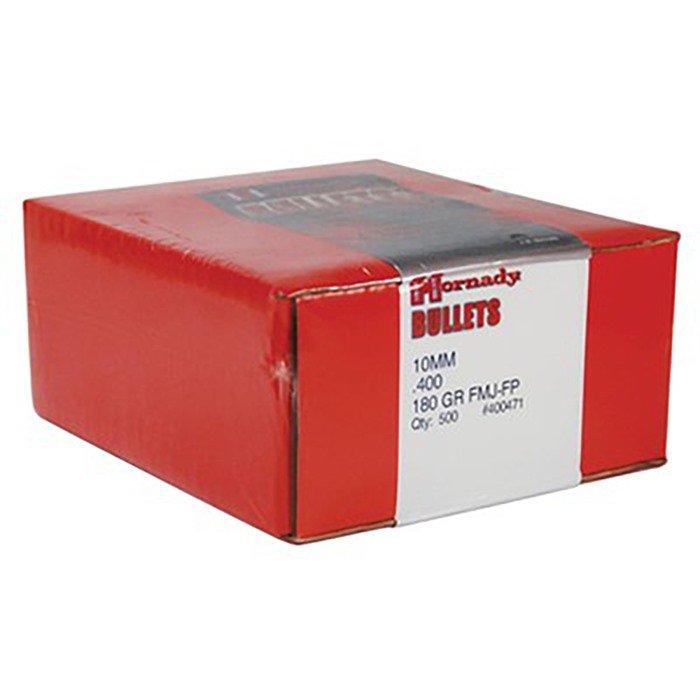Hornady 400471 10mm 180gr FMJ Flat Nose Bullets 500/Box