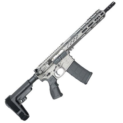 FosTech STEALTH RAPTOR PISTOL 10.5" 300BLK GRY 10.5" Barrel, 10" Mach 2 Handguard, Sba 3 Brace, Sabre Grip, 300 Blk - Fostech - 300 Blackout