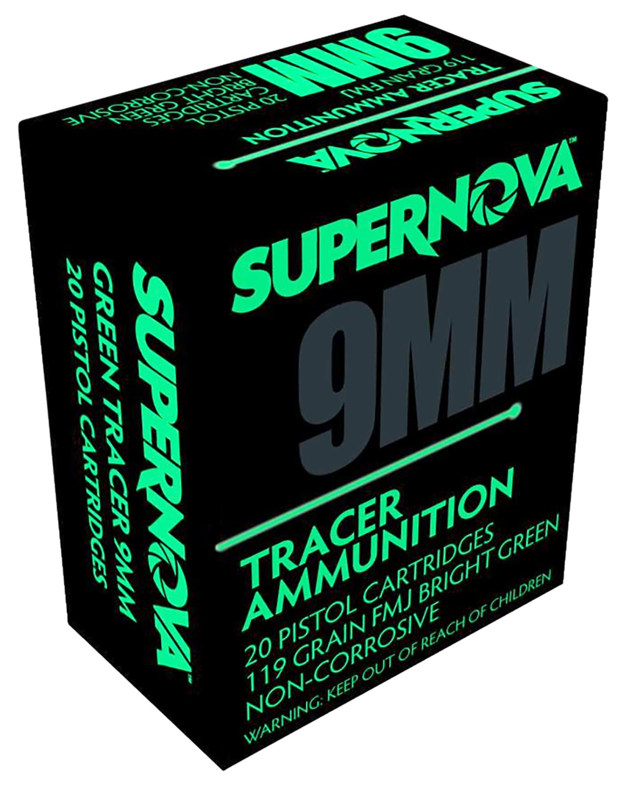 Piney Mountain PMSN9MMG 9mm Luger 119Gr Green Tracer FMJ 20 Rounds