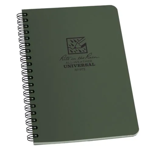 Rite In The Rain Polydura Side-Spiral Notebook Green 4.875 x 7 In - Rite in the Rain