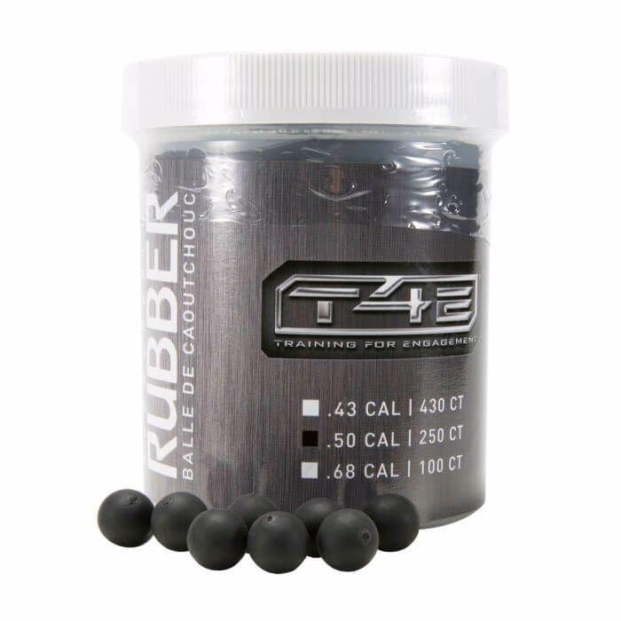 Umarex T4E Rubberball .50 Cal Ammo 250-Ct - Black - Umarex - .50