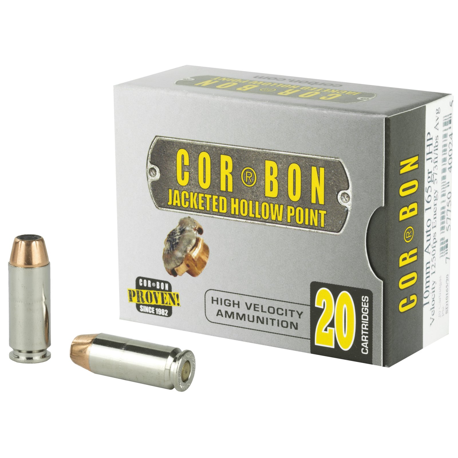 Corbon 10165 10MM 165 Grain JHP Ammo, 20 Rounds, Self Defense - Corbon - 10MM