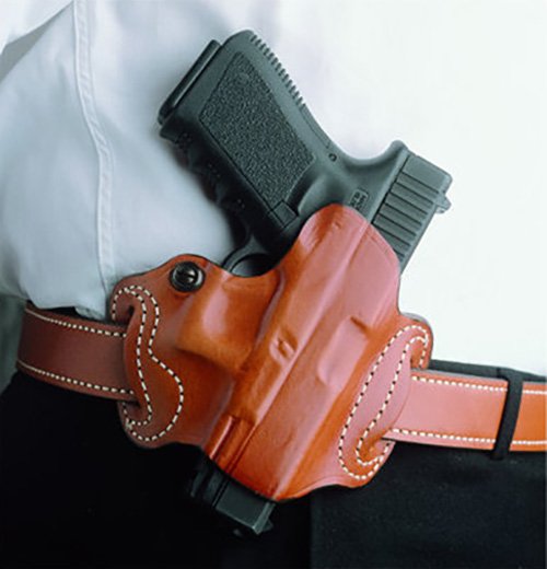 DeSantis 086BAE1Z0 Mini Slide Black Leather Holster for Glock 1.75" Belt