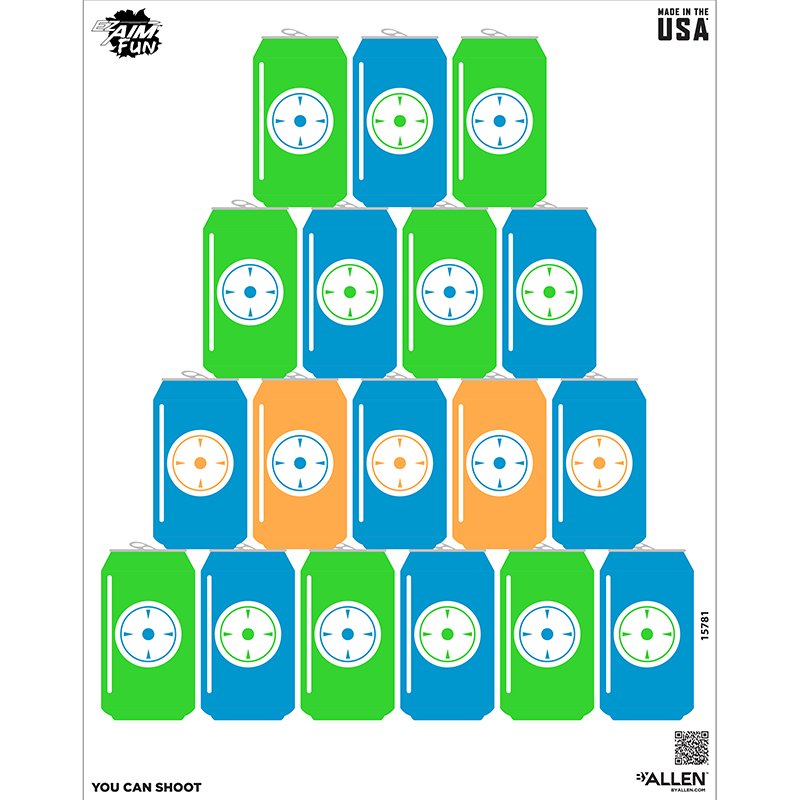 Allen 15781 EZ AIM 24X19 PAPER TGT FUN YOU CAN 4PK MULTI - Allen Company