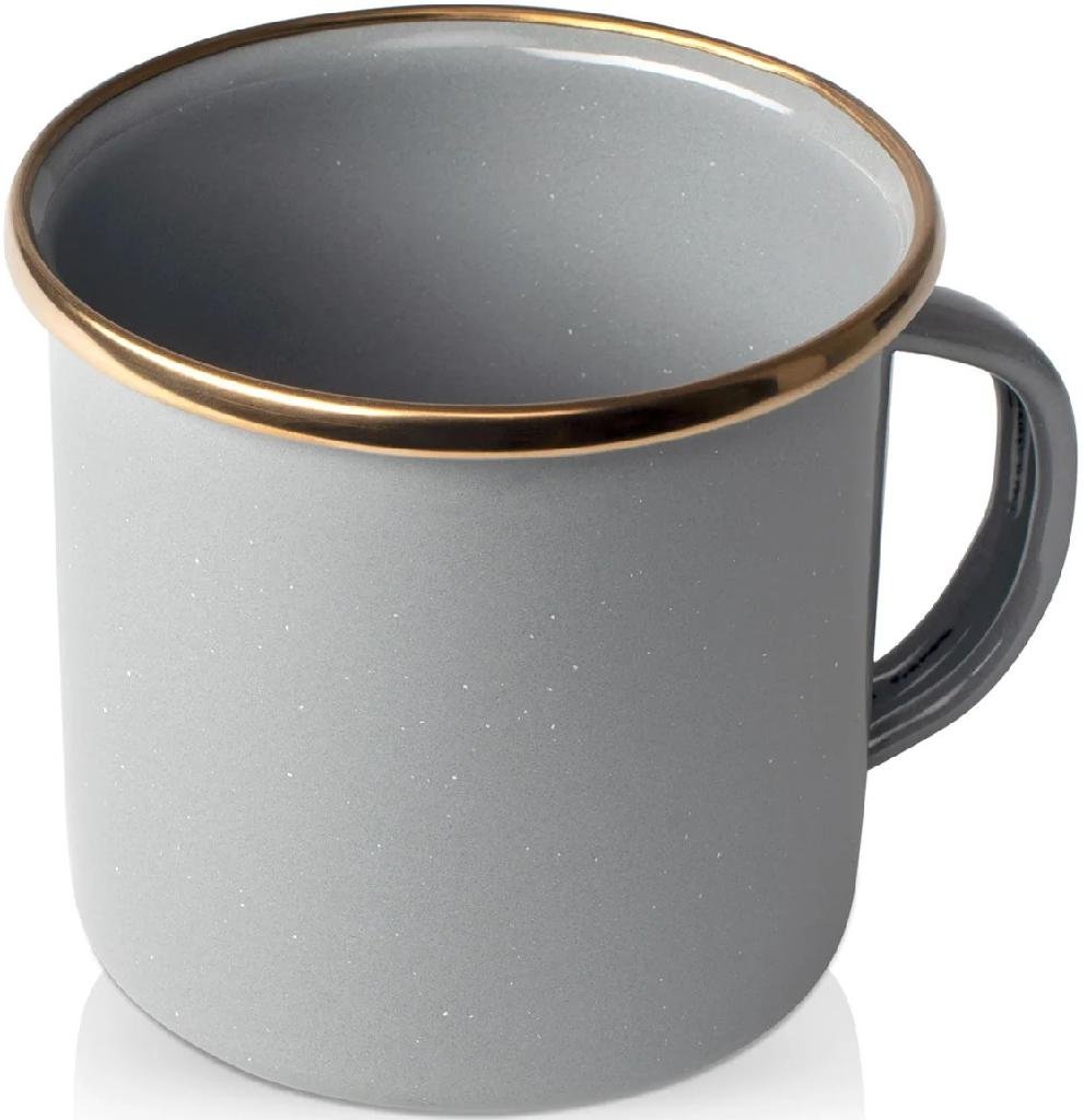 GSI Mesa Enamelware 12 oz Coffee Mug, Kiln-Hardened Enamel Bronze Rim