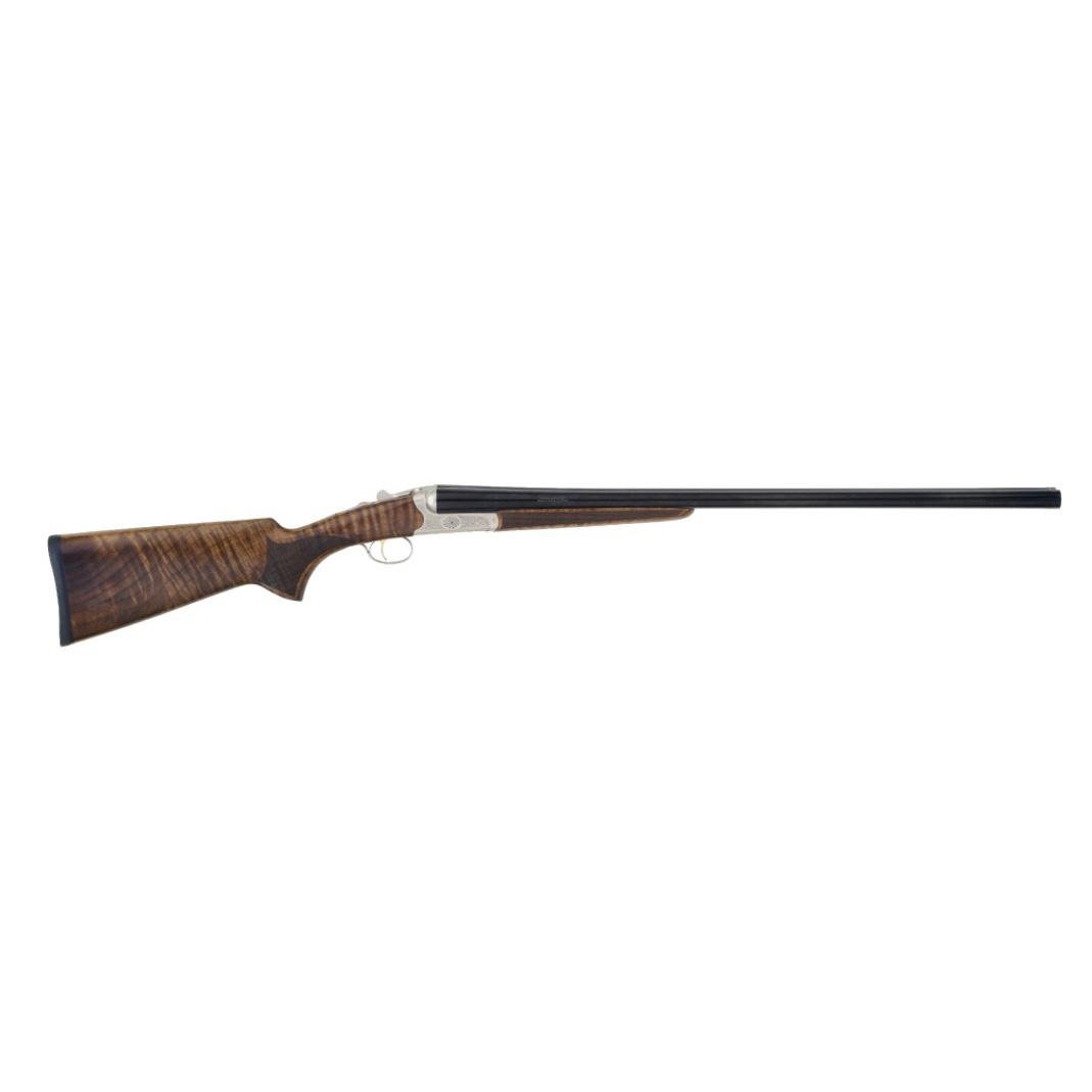 TriStar 38128 Bristol SxS 28 Gauge Shotgun: 28" Barrel, Nickel Finish, 24K Gold Inlay, Turkish Walnut Stock, 2.75" Chamber, 5 Beretta Mobil Chokes - TriStar - 28 Gauge