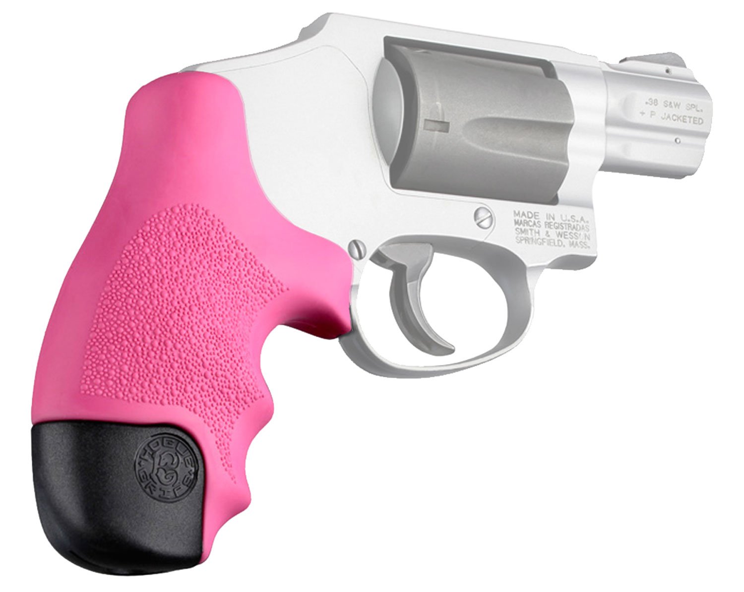 Buy Hogue 60027 OverMolded Tamer Pink Rubber Grip for S&W J Frame Centennial online
