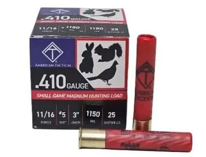 ATI .410ga 3" Hunting Load Shotgun Shells - #5 | 11-16 oz. 1150 fps ... - American Tactical Imports - .410