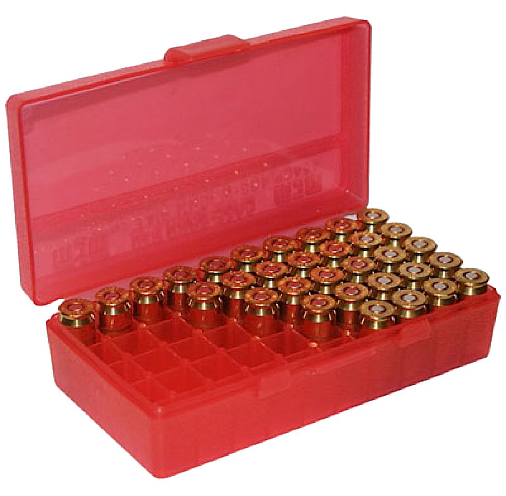 Buy MTM Molded Products P50-45-29 Ammo Box 50 Rounds Polymer Clear Red online