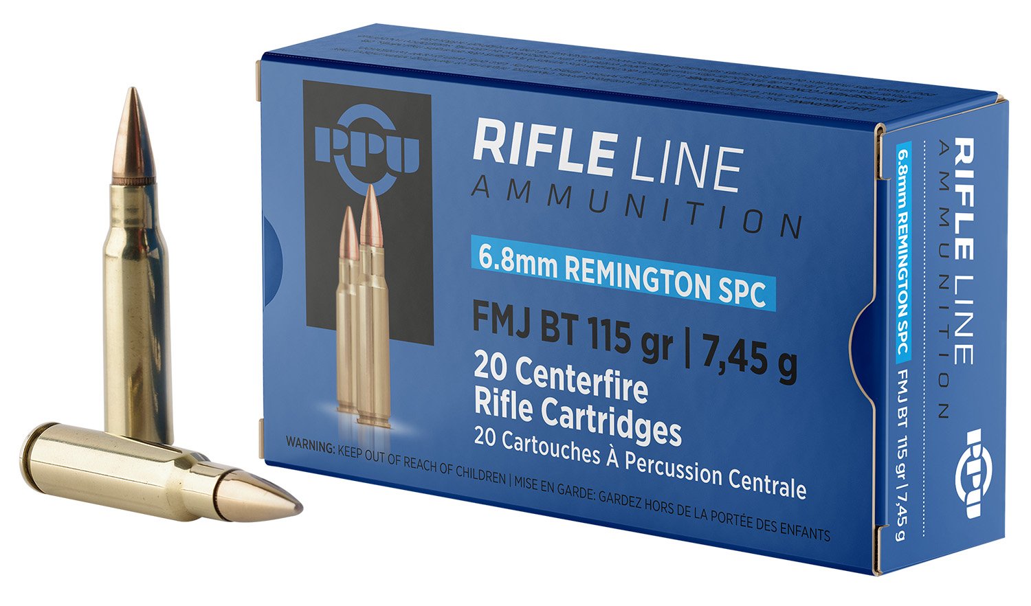 Buy PPU PP68F Standard Rifle 6.8mmRemSPC 115gr Full Metal Jacket Boat Tail... online