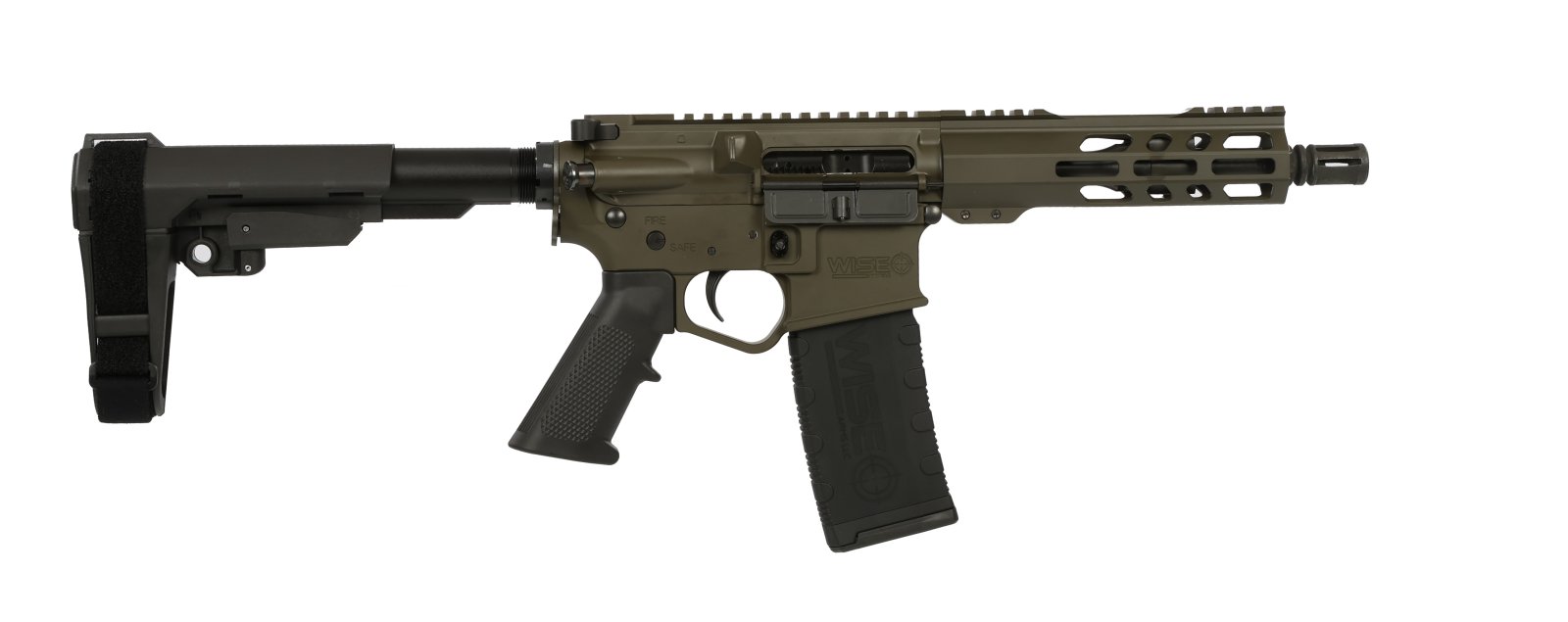 Wise Arms 7.5-556-SBA3-ODG WA-15B 223 Rem | 5.56 NATO 7.5" ODG Cerakote Semi-Auto Pistol - Wise Foods, Inc. - 223 Rem | 5.56 NATO