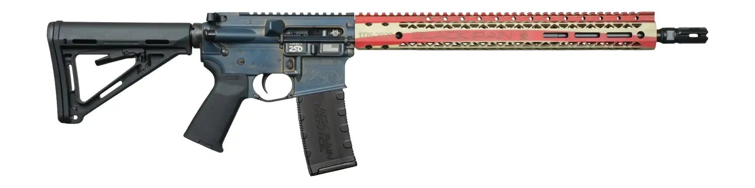 BLACK RAIN SPEC15 RIA 5.56 16IN BBL 250TH ANNIVERSARY ENGRAVING BETSY ROSS FLAG 30RD - BLACK_RAIN - 5.56 NATO