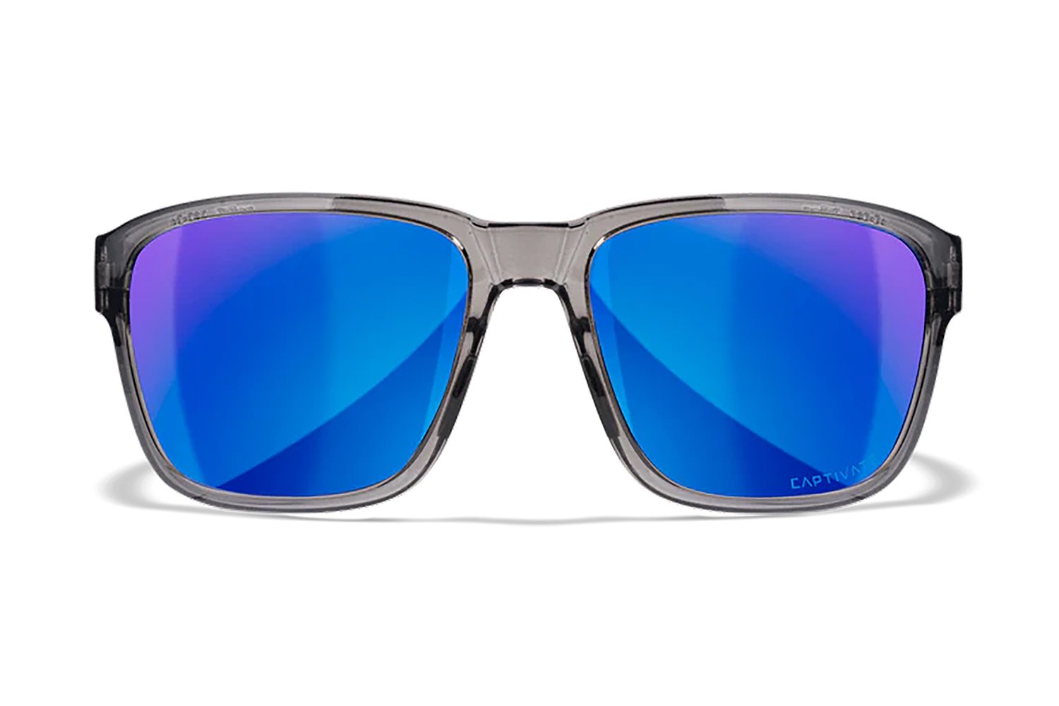 Wiley X AC6TRK09 Trek M/L Blue Mirror Lens Polycarbonate Gloss Crystal Dark Gray Frame - WILEYX - GLOSS CRYSTAL DARK GRAY