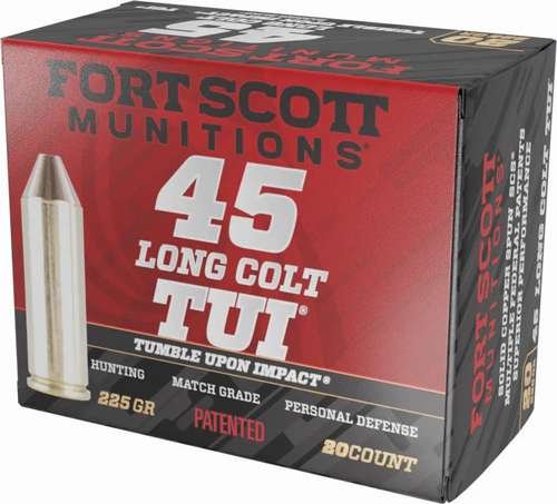 FORT SCOTT MUNITIONS .45 Long Colt 225 Grain 20rd Handgun Ammo 45LC-225-SCV