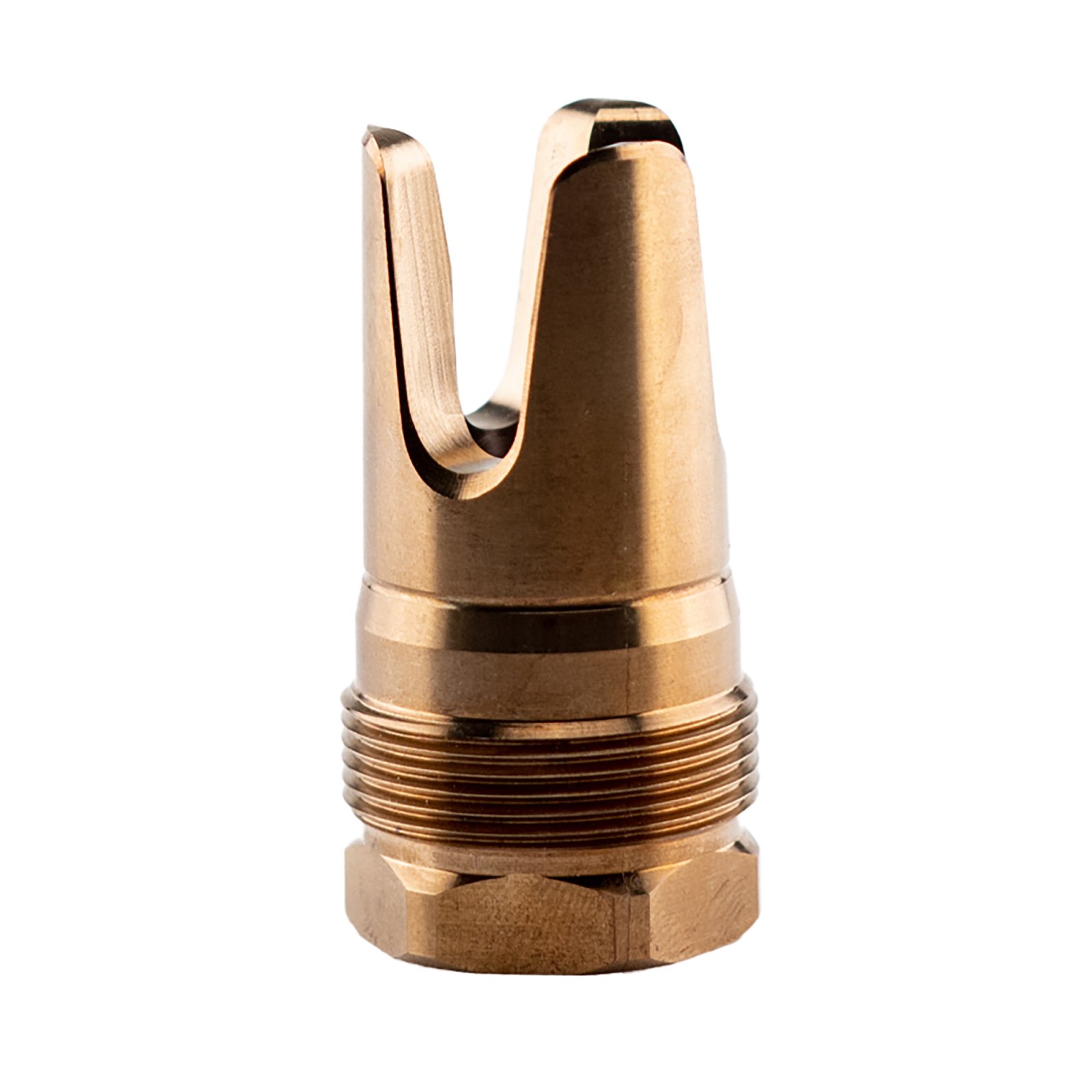 Rearden 10021 Flash Hider, 1/2X28 Thread, Square Shoulder, Gold Finish