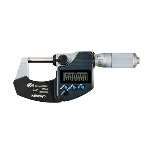 MITUTOYO 0-1"DIGITAL ELECTRONIC OUTSIDE MICROMETER W/FRICTION THIMBLE - MITUTOYO