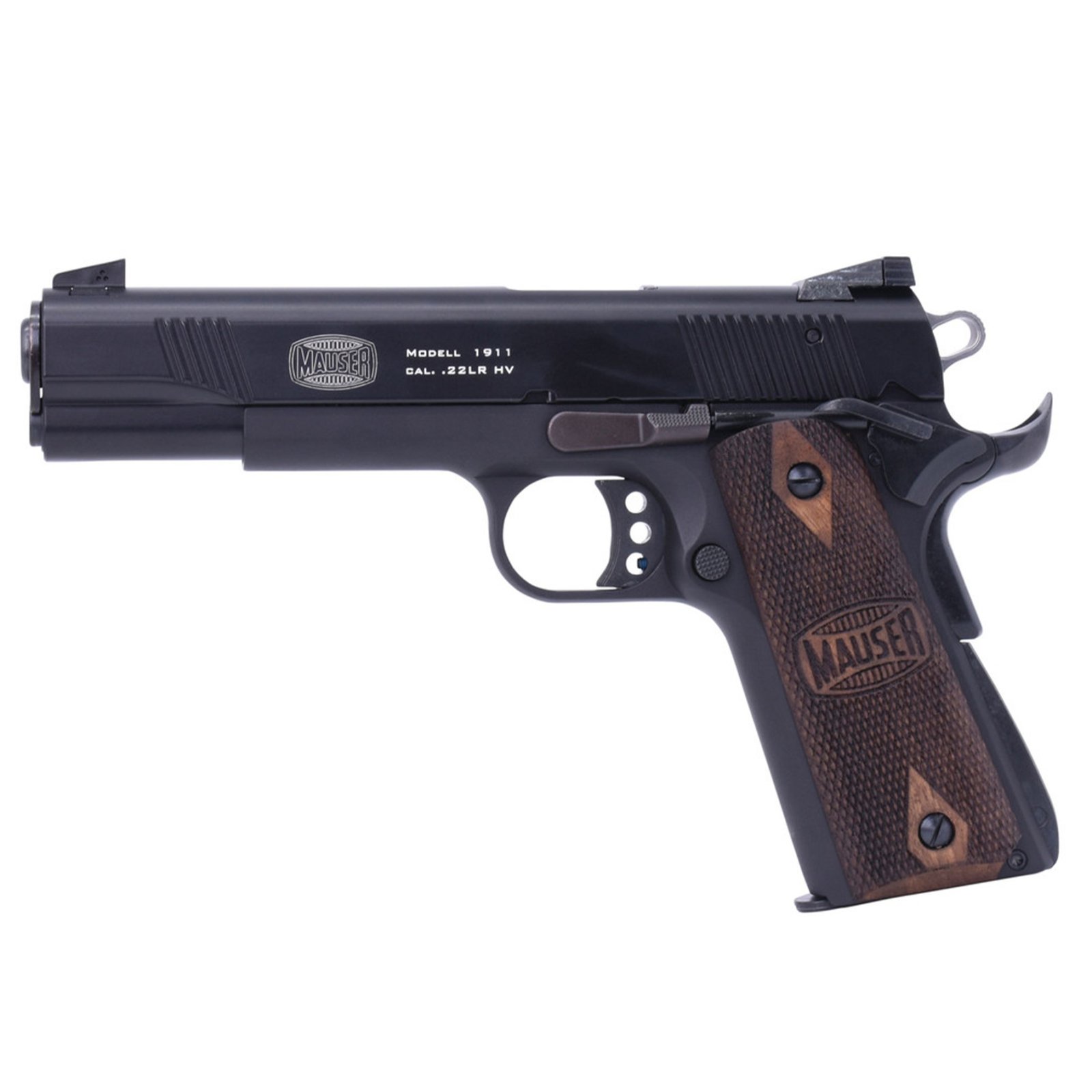 BLG MAUSER 1911 22LR 5 BLK WALNUT GRIPS 15RD - BLG