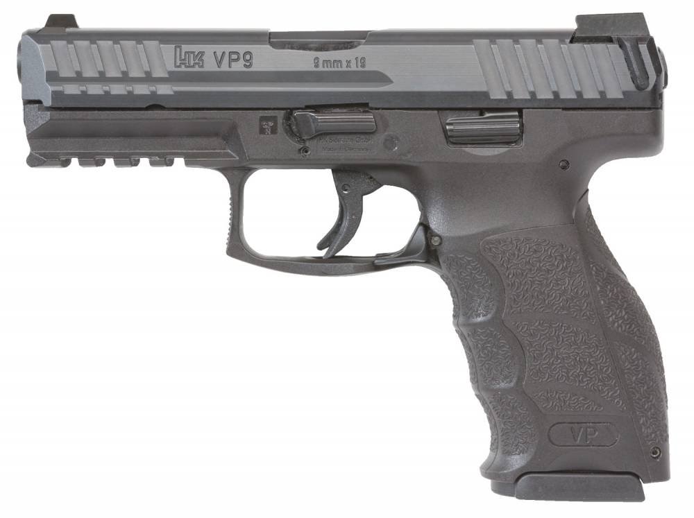 HK 700009LEA5 VP9 9mm Luger Double 4.09" 15+1 Black Interchangeable Backstrap Grip Black Slide