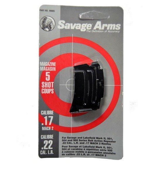 Savage Arms 90005 MKII Blued Detachable 5rd for 22 LR, 17 Mach 2