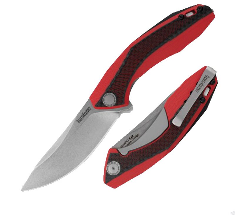 Kershaw 4038RD Tumbler Folding Knife Red Handle Stainless Steel Blade - Kershaw