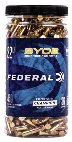 Federal 750BTL450 .22 LR 36 Grain Copper Plated Hollow Point Rimfire Ammo, 450 Rounds