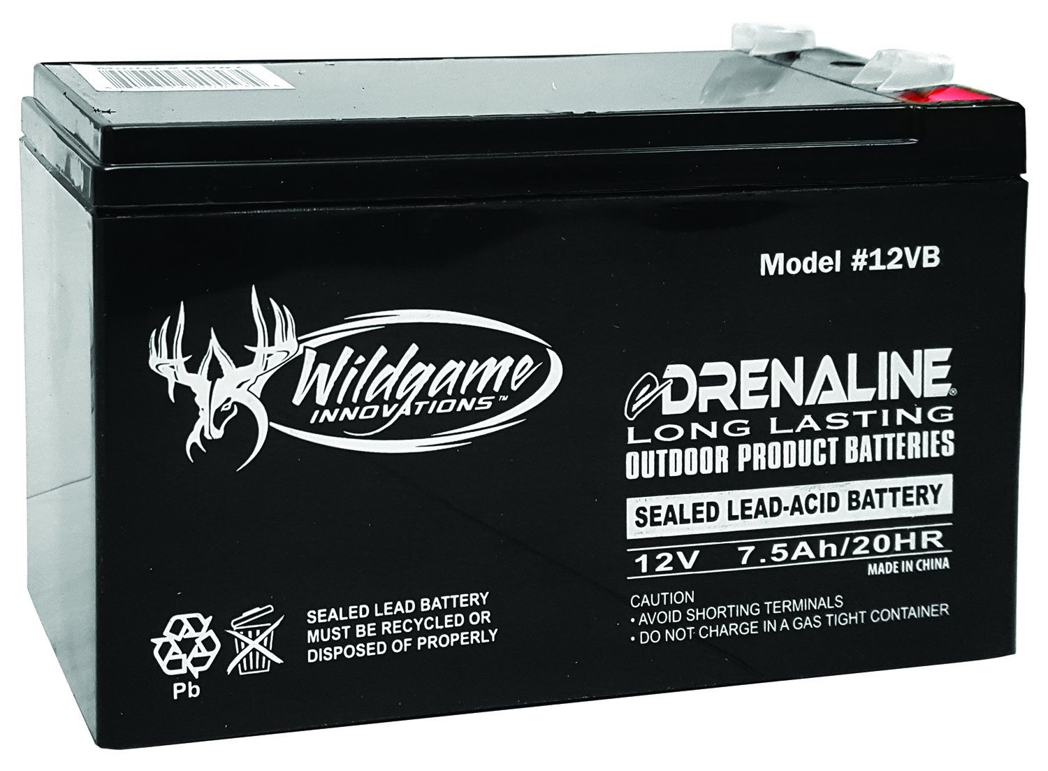 Wildgame Innovations WGIWGIBT0011 12V 7.5Ah Rechargeable Battery Black