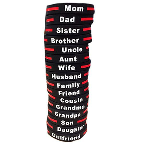 Family - Thin Red Line Bracelet, 8 Inch