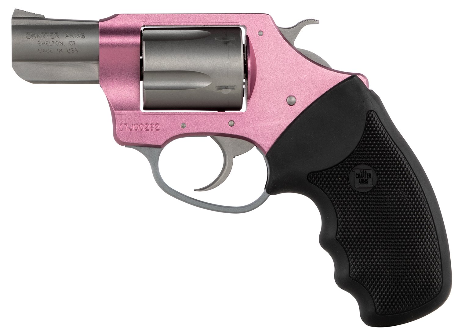 Charter Arms Pink Lady Southpaw .38 Spl +P Revolver: Lightweight, Left-Handed, 2-Inch Barrel, 5-Round Capacity, Aluminum Frame, Two-Tone Pink/Matte Finish - CHARTER ARMS - 38 Special