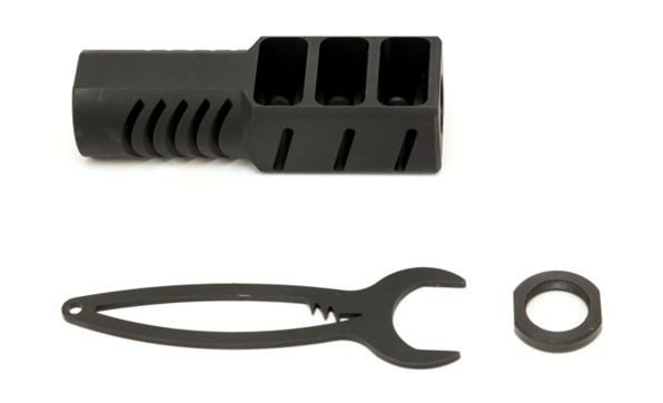 SDS Imports DK-01 Tactical Muzzle Brake, Anodized Black Aluminum, M22x.75 RH Thread, Saiga Lynx & Vepr 12 Gauge Shotguns