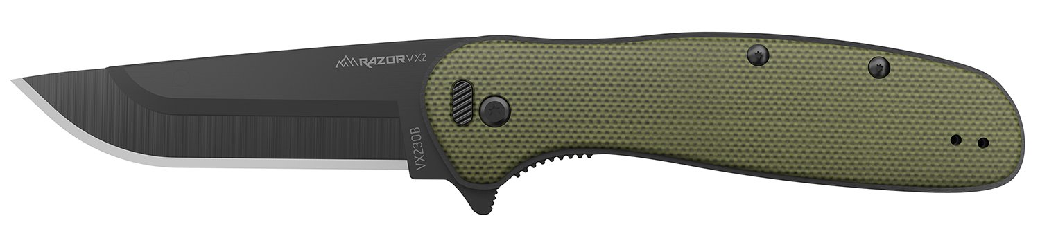 Outdoor Edge VX230C-C Razor VX2 3.0" Green G10 Knife - Outdoor Edge