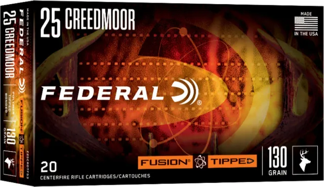Federal Fusion 25 Creedmoor 130 Grain Fusion Tipped Bullet 20 Round Box - Federal - 25 Creedmoor