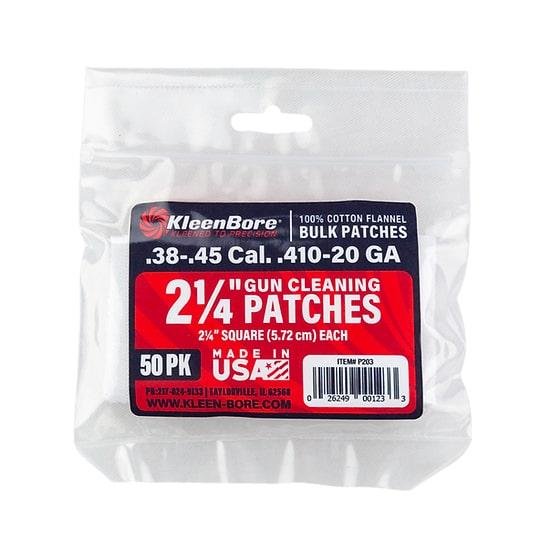 Buy KleenBore Cotton Flannel Patches .38-.45 Caliber 2 1/4" 50 Pack online