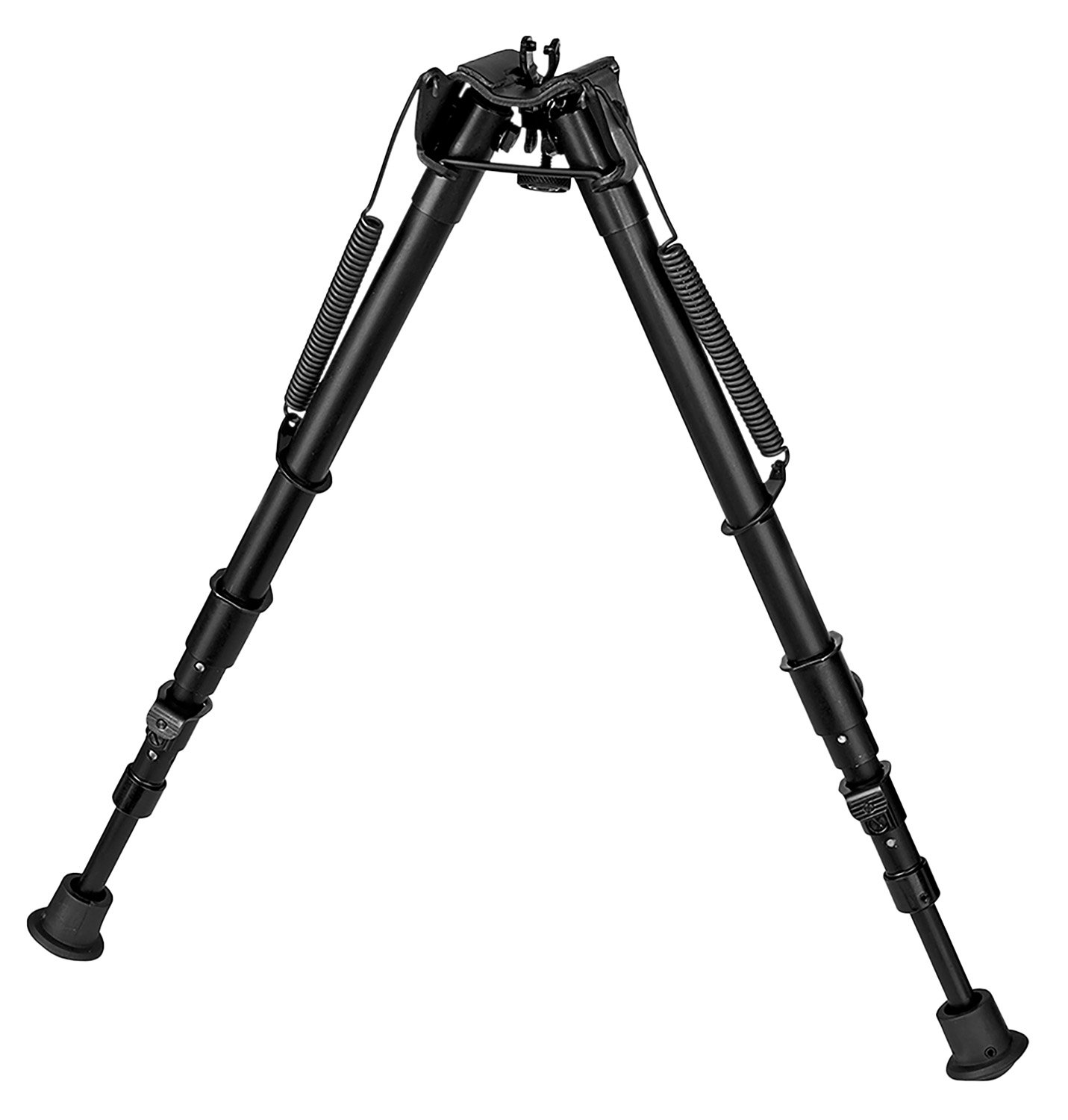 Harris Bipods 25C1A2 Non-Swivel Stud 13.50-27" Black Steel/Aluminum Rubber Feet