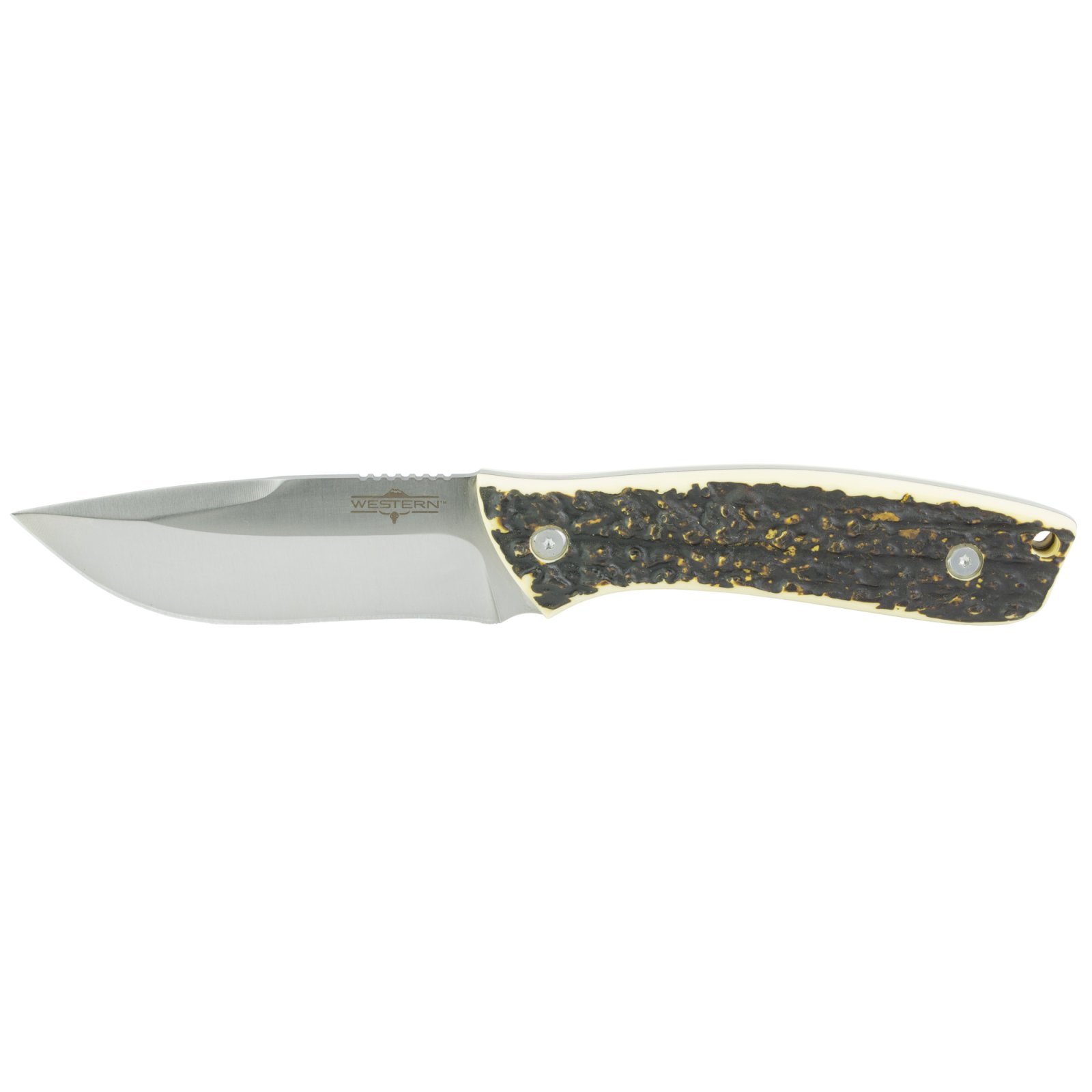 Camillus 19246 Western Crosstrail 4.25" Fixed Drop Point Plain Silver...
