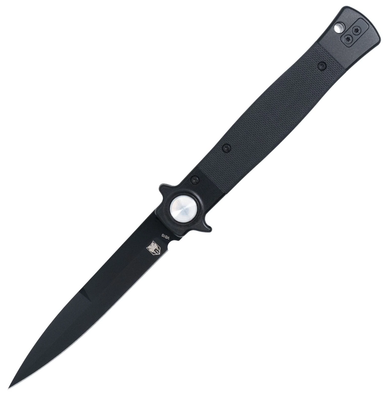 Buy CobraTec Stiletto Button Lock G10 Knife Folding Blade Black/Black online